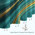 thumbnail image 6 of Teal Gold Marble Pattern Shower Curtain 84"x72" ,Bathroom Decorative Shower Curtains Set with 12 Hooks,Modern Waterproof Washable Shower Curtain, 6 of 6