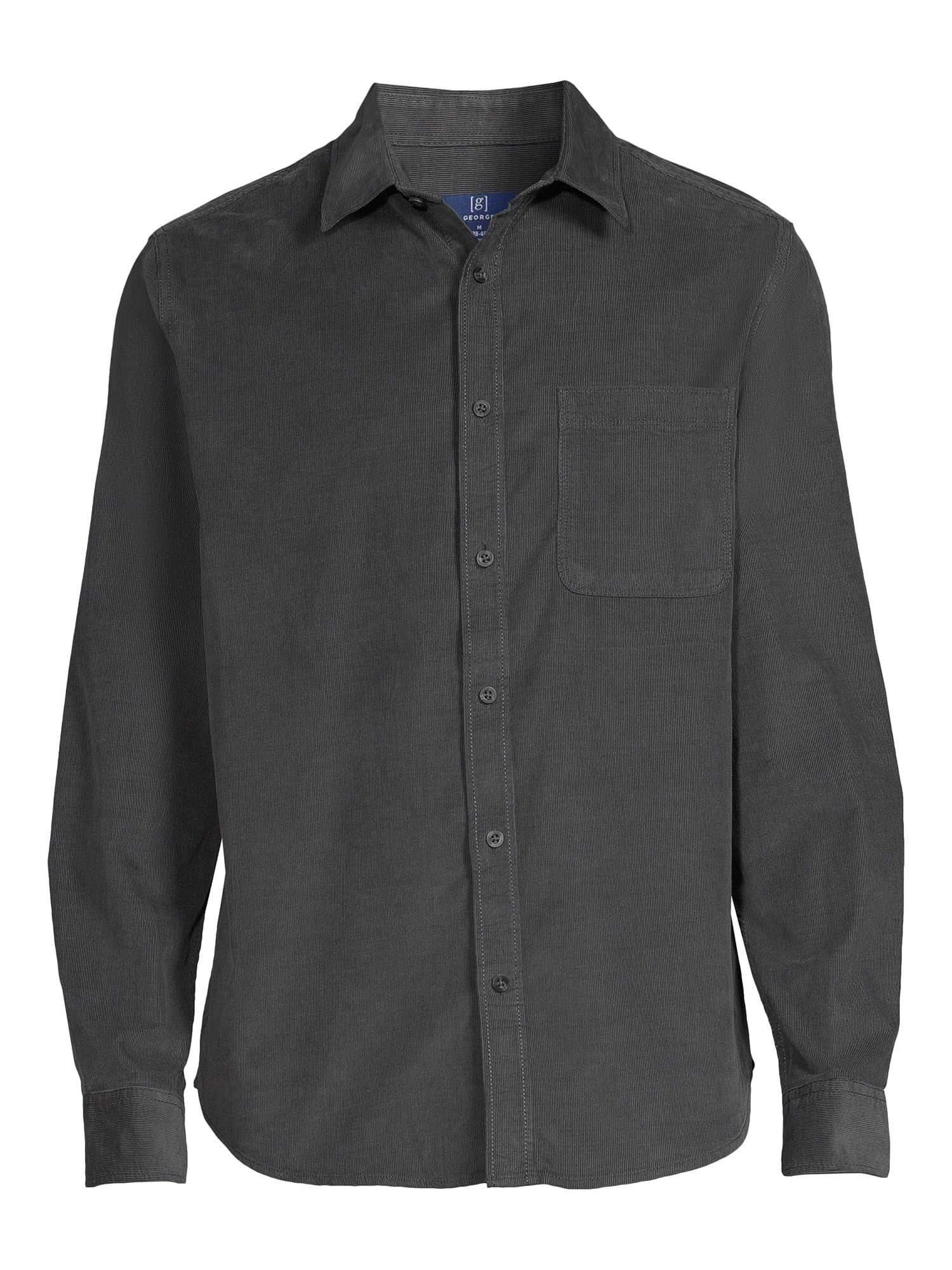 George Men's Corduroy Shirt with Long Sleeves, Sizes S-3XL