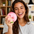 thumbnail image 2 of Jumbo Peach Squish Toys, 6" Pink Fruit Taba Squish Toys, Stress Balls, Gifts, 2 of 7