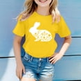 thumbnail image 2 of Chemises Filles Mode Décontractée Imprimé Col Rond Manches Courtes T-Shirt Hauts Filles Jaune 4 Ans-5 Ans, 2 of 4