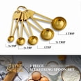 thumbnail image 3 of 5 Pcs Stainless Steel Measuring Spoon Set Nesting Kitchen Measuring Tools Golden, 3 of 6