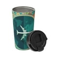 thumbnail image 2 of Logiee Around The Planet Print Stainless Steel Coffee Tumbler, Travel Coffee Mug, Insulated Coffee Mug with Lid, Spill Proof Coffee Cup, Portable Thermal Mug, 2 of 8