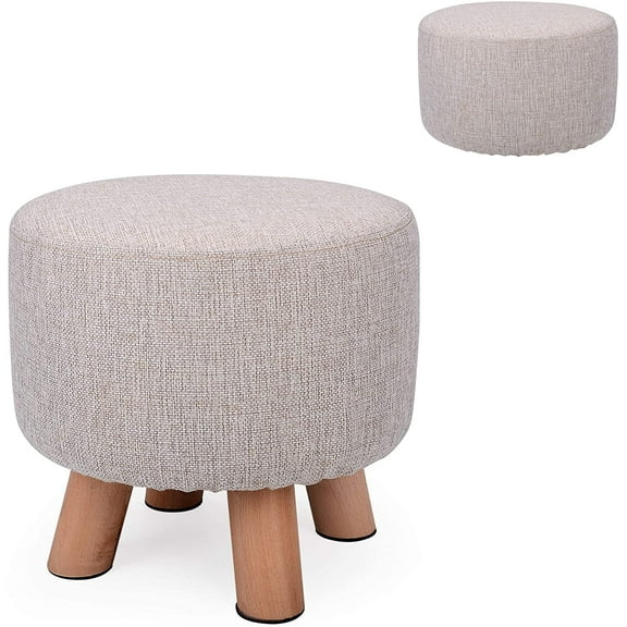 H&B Luxuries Fabric Round Padded Ottoman Foot Rest Stool ST-OPFS5