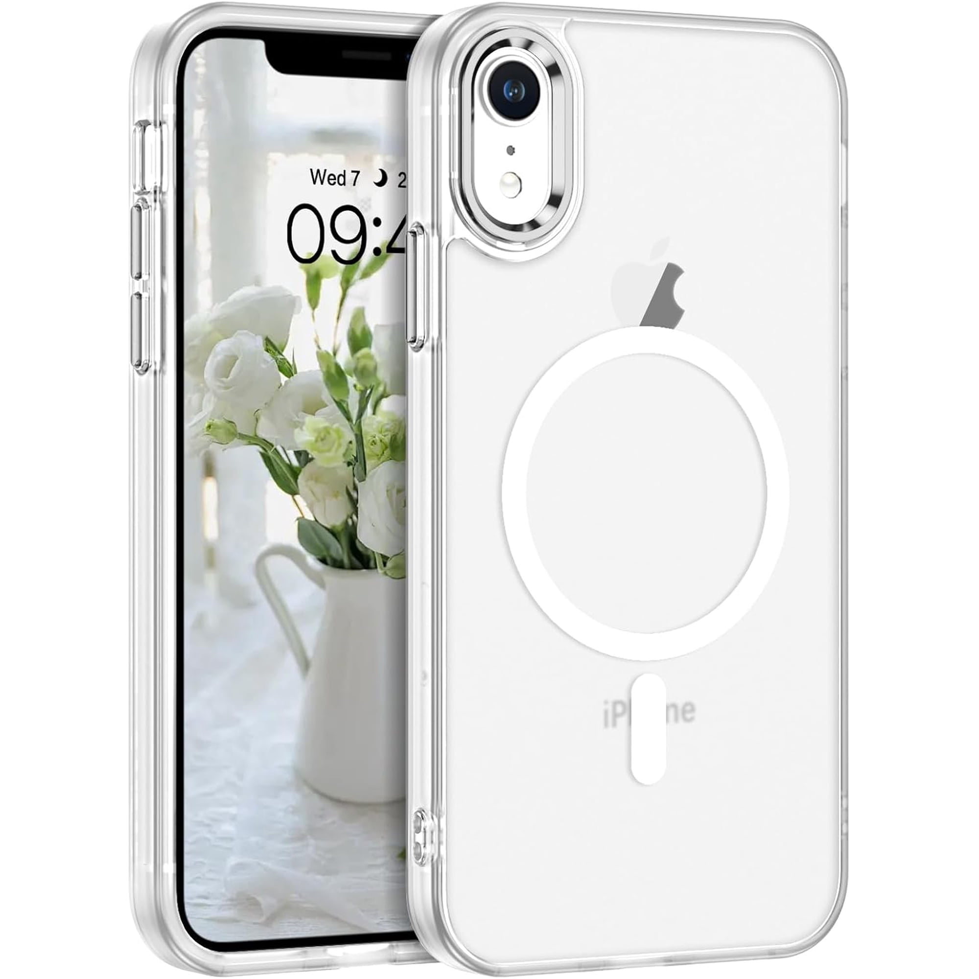 Compatible with iPhone XR Case Compatible with MagSafe iPhone XR Magnetic Case Slim Translucent Matte Skin Feeling Shockproof Protective Anti-Scratch Case for iPhone XR 6.1", White