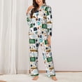 thumbnail image 2 of Fotbe Back To School A Conjunto de Pijama de Manga Larga para Mujer con Estampado, Ropa de Dormir de 2 Piezas, Conjunto de Casa Suave y Cómodo con Bolsillos-Large, 2 of 7