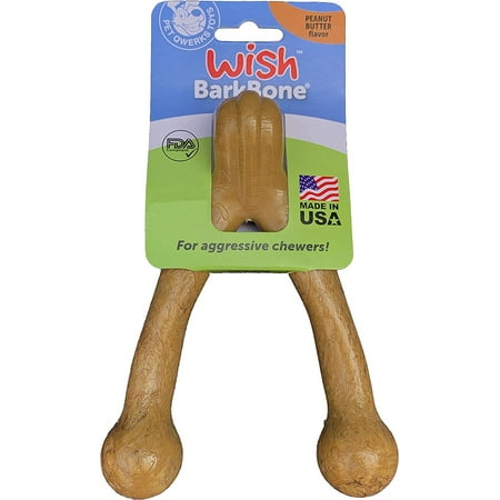 UPC: 0850000085916 | Pet Qwerks Wish BarkBone – Peanut Butter Flavor – For Aggressive Chewers | USA – Medium