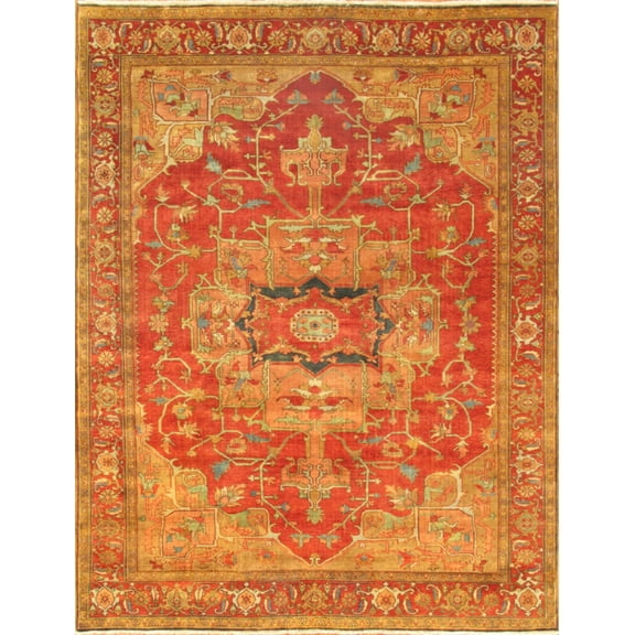 Pasargad Home Serapi Collection Hand-Knotted Wool Area Rug- 10' 1" X 14' 2"