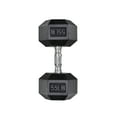 thumbnail image 1 of Fixed Dumbbell, 55LB Rubber Coated Dumbbell Free Weights with Solid Cast-Iron Core Grip, 1 of 5