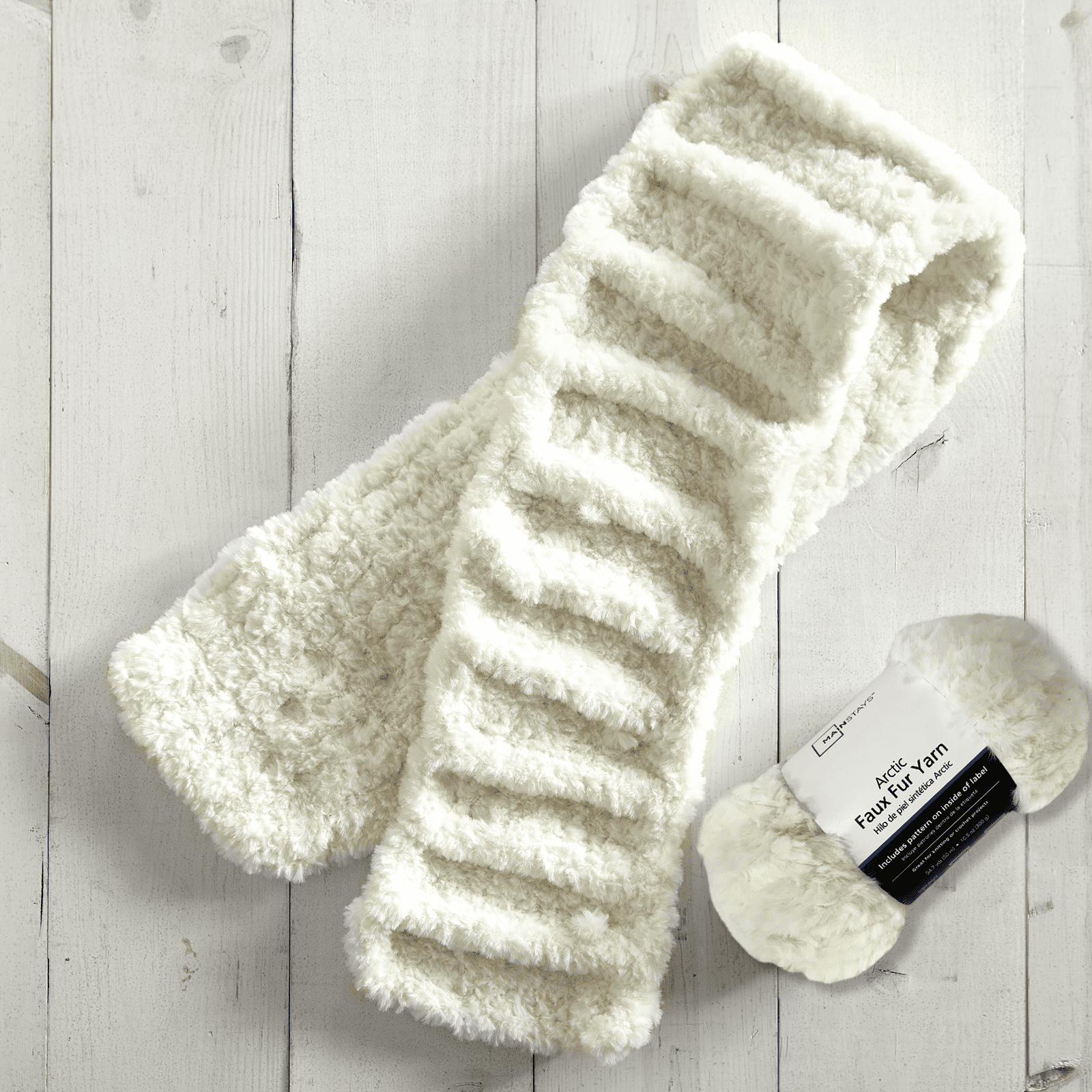 Mainstays Arctic Fur Yarn, 54.7 yd, Dark Grey, 100% Polyester, Super Bulky, Pack of 2