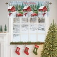 thumbnail image 4 of Christmas Red Barn Truck Valances for Windows, 42 x 18in, Snowman Xmas Tree Snowflake Cardinal Rod Pocket Kitchen Valance Curtain Light Filtering Window Treatments for Living Room Bedroom, 1 Panel, 4 of 7