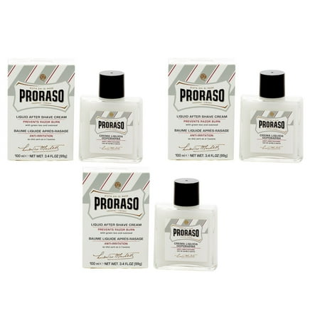 Proraso Alcohol Free Aftershave Balm - Green Tea and Oat - 3 PACK + Schick Slim Twin ST for Sensitive