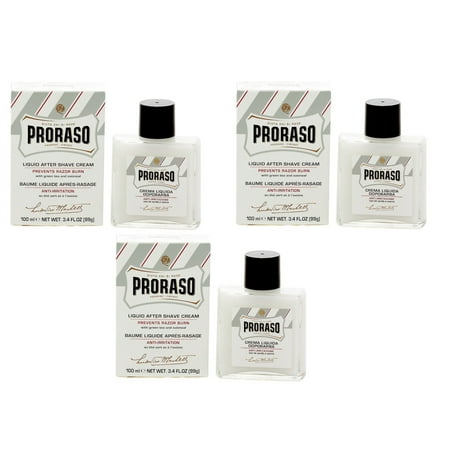 70s Sheer - Proraso Alcohol Free Aftershave Balm - Green Tea and Oat - 3 PACK + Curad Dazzle Bandages 25 Ct.