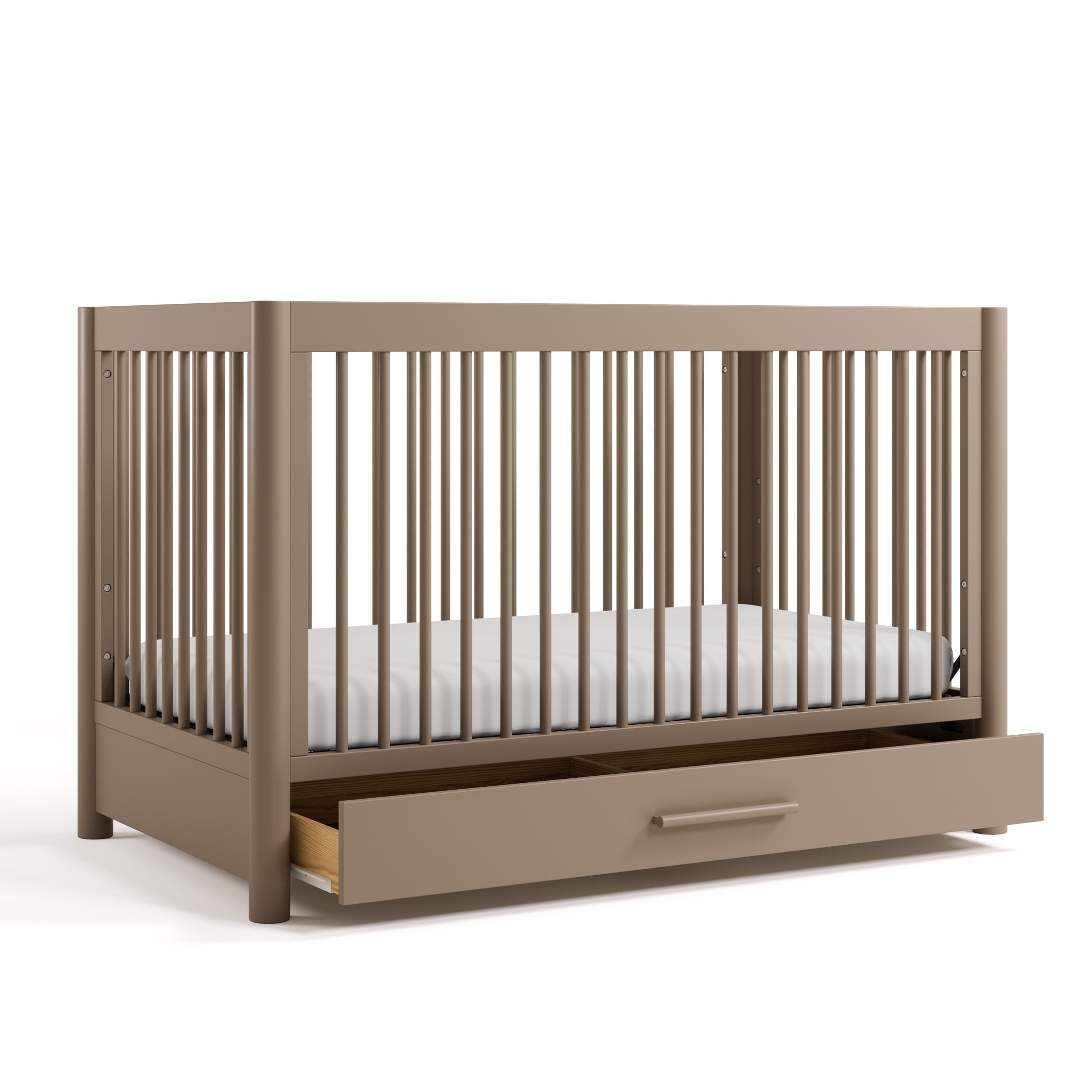 Art of Nursery by Storkcraft Malta 5-in-1 Convertible Crib with Drawer and Toddler Guardrail - Taupe