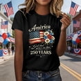 thumbnail image 2 of KHONTS Women's 250 Anniversary USA Shirt Patriotic America Graphic Casual Shirt 250 Years USA Flag Short Sleeve T-Shirt Black XXXL, 2 of 4
