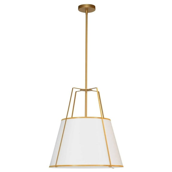 Dainolite - Trapezoid - 1 Light Trapezoid Pendant-Gold Finish-White Shade Color