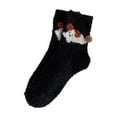 thumbnail image 3 of VISALY Womens Fuzzy Thick Socks Animal Socks Comfortable Soft Crew Socks Fleece Fluffy Plush Warm Sleep Soft Cozy Winter Cute Adult Socks Black One Size, 3 of 3