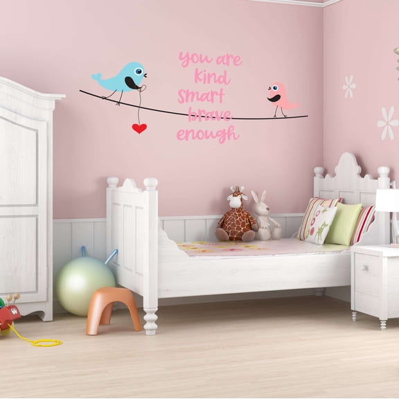 Children You're Kind Smart Brave enough Cute Cartoon Wall Decal Decoration Brave Motivational Quote Vinyl Home Decor Lasts Years and Easily Removable - Size: 30 In(W) x 12 In(H)