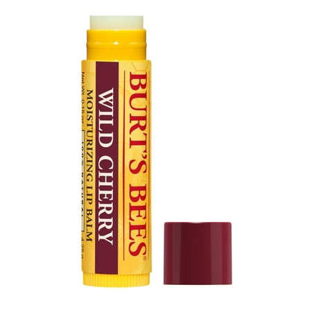 Burt's Bees 100% Natural Moisturizing Lip Balm, Wild Cherry with Beeswax & Fruit Extracts, 1 Tube