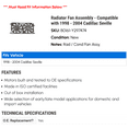 thumbnail image 2 of Radiator Fan Assembly - Compatible with 1998 - 2004 Cadillac Seville 1999 2000 2001 2002 2003, 2 of 2