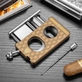 thumbnail image 4 of five-in-one multifunctional stainless steel cigar cutter with cigar drill and holder cigar needle V-cut,明黄色, 4 of 11