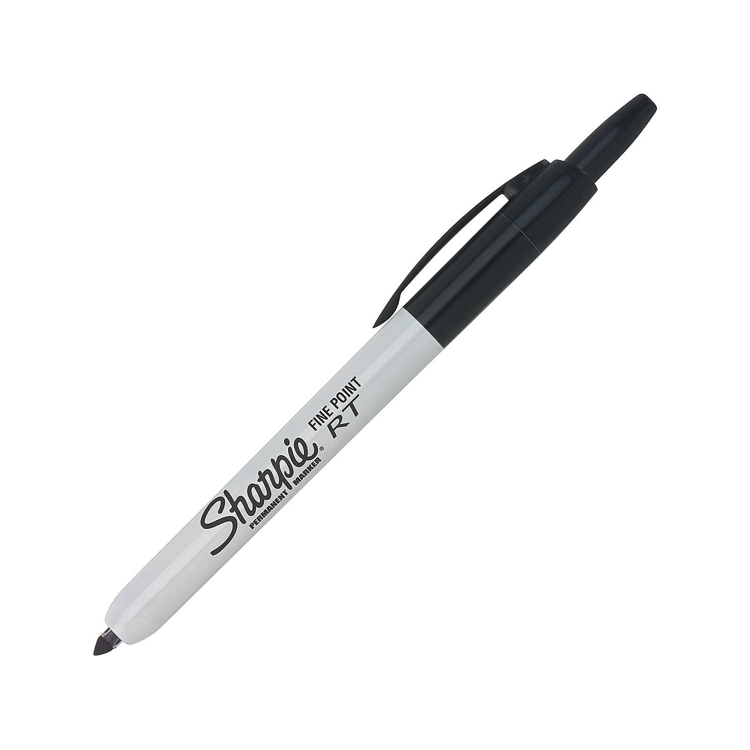 SHARPIE Retractable Permanent Markers, Fine Point, Black, 12 Count