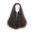 thumbnail image 1 of Unique Bargains Pelucas de cabello humano para mujer 28" Peluca negra rizada con gorro de peluca 350g, 1 of 8