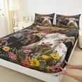 thumbnail image 3 of Manfei Animal Highland Cattle 4 Pieces Queen Sheet Sets for Female Men Women,Rustic Farmhouse Ultra Soft Flat Sheet,Chic Floral Flowers Queen Fitted Sheet,Super Cozy Room Decor, 3 of 7