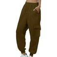 thumbnail image 3 of Pxiakgy Sweatpants for Women Loose Sweatpants Comfortable Pants with Pockets Casual Sweatpants High Waisted Workout Active Lounge Workout Jogging Joggers Pants Baggy Lounge Bottoms Brown L, 3 of 9