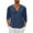 Navy, variant on skpabo Men's Long Sleeve Top Warehouse Mens Solid Color Cotton Linen Shirt Loose Fit Casual V Neck Summer Beach Shirt Comfortable Lightweight Plain Grandad Shirts Tops