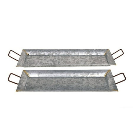 

EEPHO Decorative Metal Galvanized Trays - Set Of 2
