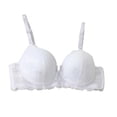 thumbnail image 2 of Fatuov Lace Underwire Bras for Women Supportive Solid Color Full Coverage Comfort Bra for Vacation, Push Up Lightly Lined Bra 36B, White, 2 of 5