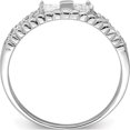 thumbnail image 2 of Sterling Silver Rhodium-Plated Polished Double Cz Bow Ring (Size 8) Made In Thailand qr7204-8, 2 of 5