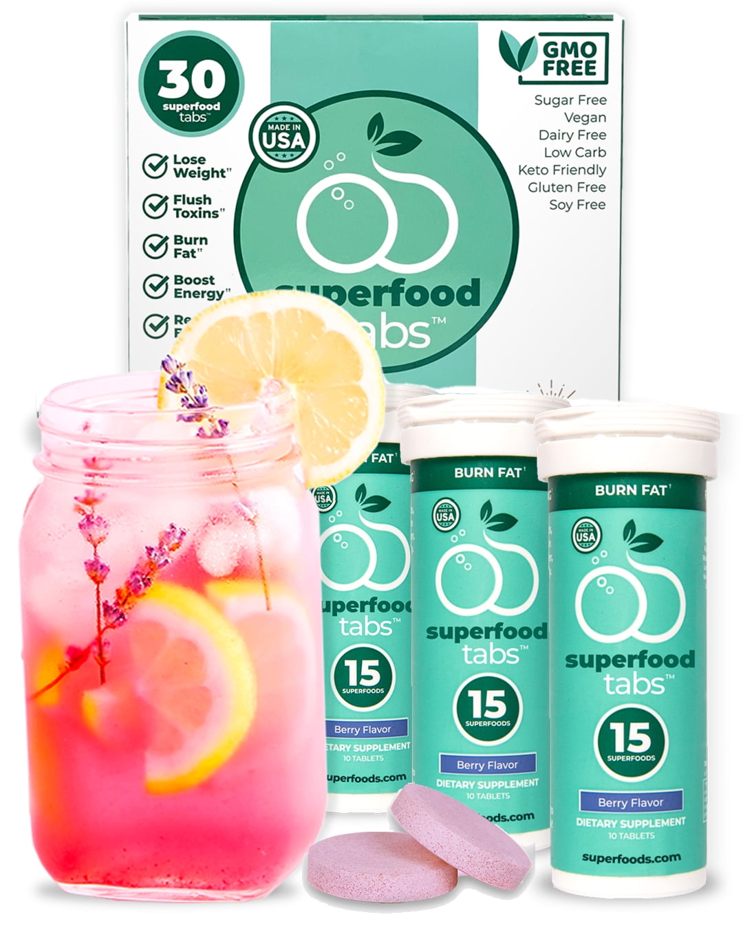 Superfood Tabs Detox Cleanse Drink Fizzy Dietary Supplement for Women