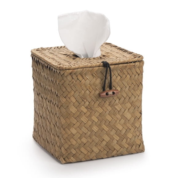 Funda para pañuelos DECRAFTS Seagrass, cuadrada, natural, 14 x 14 x 14 cm