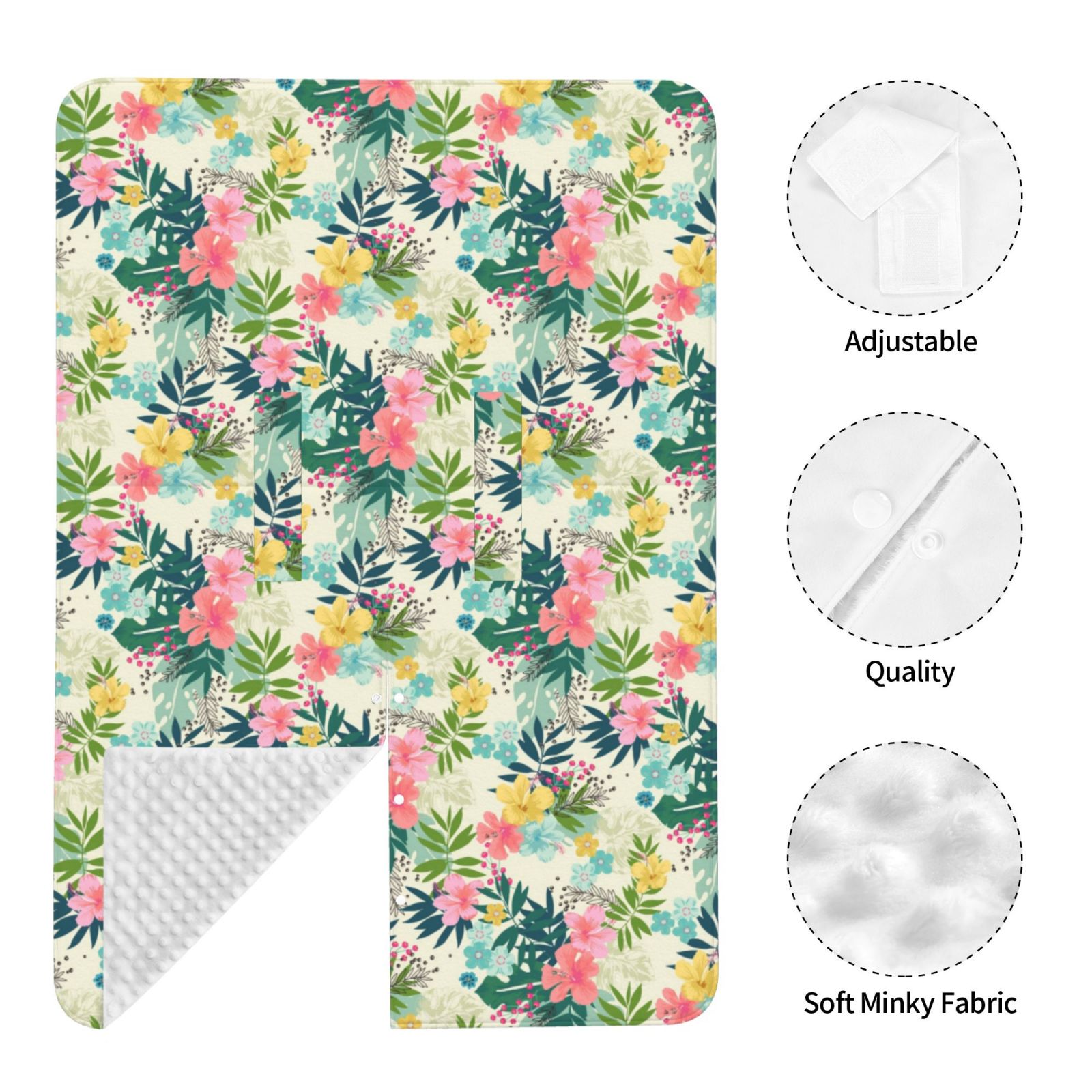 Naloa Tropical Flowers Baby Car Seat Cover, Breathable Baby Carrier Cover, Multiuse Baby Carrier Cover & Nursing Breastfeeding Cover