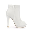 thumbnail image 3 of Unique Bargains Bottines Blanches à Paillettes à Plateforme à Talon Épais pour Femme 7,5 M US, 3 of 7