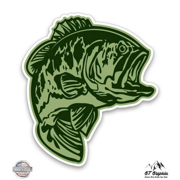 Bass - 3" Vinyl Sticker - For Car Laptop I-Pad Phone Helmet Hard Hat - Waterproof Decal