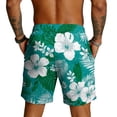 thumbnail image 4 of Domuza Hawaiian Beach Shorts for Men Lightweight Elastic Waist Drawstring Shorts Summer Vacation Casual Shorts with Pocket White S, 4 of 4