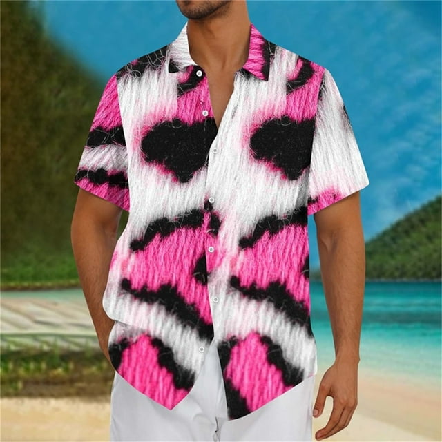 Blusa y camisa de manga corta con cuello vuelto Camisa casual para hombre Camisa de bolos vintage de manga corta Camisas de verano de playa cubana Camisa con botones Blusa para hombre Poliéster