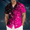 thumbnail image 4 of Hpapadks Mens Shirt Short Sleeve Button Down Lapel Full 3D Carnival Print Blouses Loose Dress Shirts for Men Hot Pink L, 4 of 4