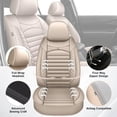 thumbnail image 3 of Car Seat Cover Fit for Volvo XC90 2003-2014 Waterproof Leather Seat Covers Cushion Comfort Car Seat Protector Compatible Airbag Beige,Full Set(2 Row 5 Seats), 3 of 10
