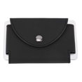 thumbnail image 1 of Cartera compacta para tarjetas de identificación y crédito, elegante organizador de tarjetas de presentación de cuero negro, 1 of 8