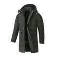 thumbnail image 2 of Donemore Men's Long Thick Jacket with Detachable Windproof Hood Winter Warm Fleece-Lined Coat, 2 of 9