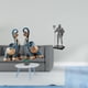 thumbnail image 2 of Figura de resina moderna de y caballero, escultura decorativa, arte coleccionable para escritorio, estante, entrada, chimenea, dormitorio, ho, 2 of 8