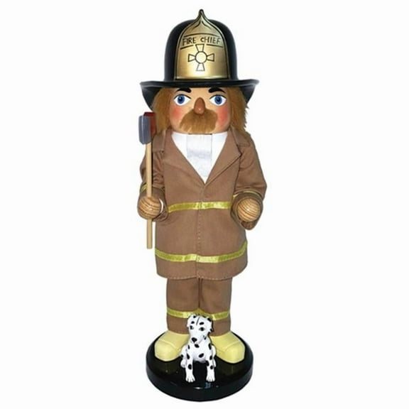 Santa's Workshop 14" Fireman And Dalmation Nutcracker