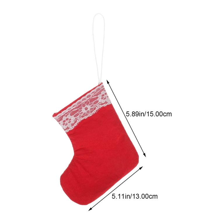 Nuolux Christmas Xmas Tree Hanging Stocking Socks 10 Stockings Dollar Items Ornament Cutlery Durable Pendants Suit Silverware, Size: 6.69 x 6.3 x 1.97