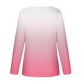 thumbnail image 5 of qolati Women's Fall Long Sleeve T Shirts Dressy Trendy Printed Ruched Square Neck Shirts Casual Loose Flowy Holiday Pullover Tops, 5 of 6