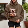 thumbnail image 6 of FUZHIQ Women's Fuzzy Pet Pouch Hoodie Cat Dog Carrier Sweatshirt Round Zipper Opening Kangaroo Pocket Plush Hooded Pullover for Small Pets, 6 of 6