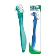 Butler GUM Denture Brush Each - BLUE OR GREEN - 3 Pack
