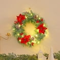 thumbnail image 6 of YWIYIUD Christmas Lighted Wreath, 12inch Christmas Lighted Berrys Wreaths for Front Door, Light up Christmas Wreath, Xmas Wreath Front Door Artificial Green Garland Hanging for Party Wall Decor, 6 of 6